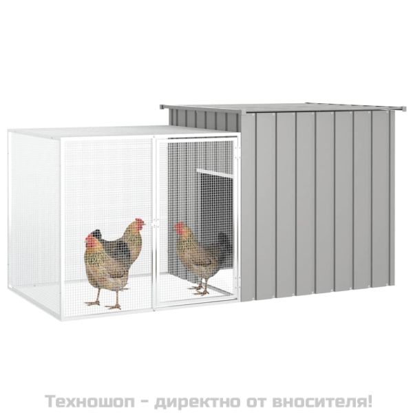 Клетка за пилета сива 200x91x100 см поцинкована стомана