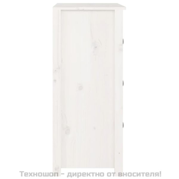 Сайдборд, бял, 70x35x80 см, бор масив