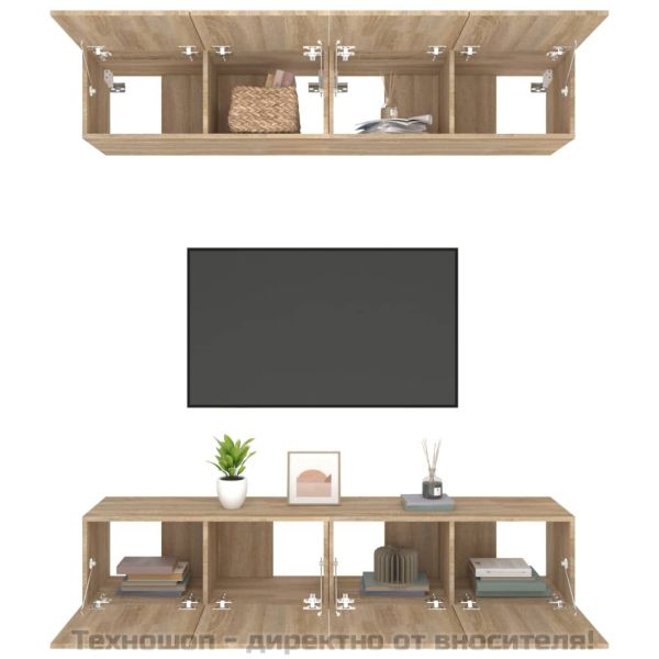 ТВ шкафове 4 бр дъб сонома 80x30x30 см инженерно дърво