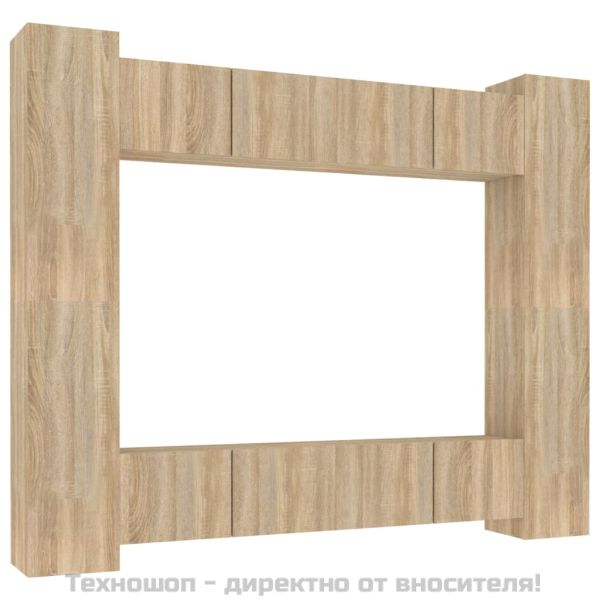 Комплект ТВ шкафове от 8 части, сонома дъб, инженерно дърво