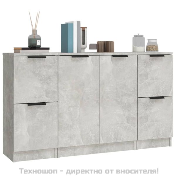 Сайдборди, 3 бр, бетонно сиви, инженерно дърво