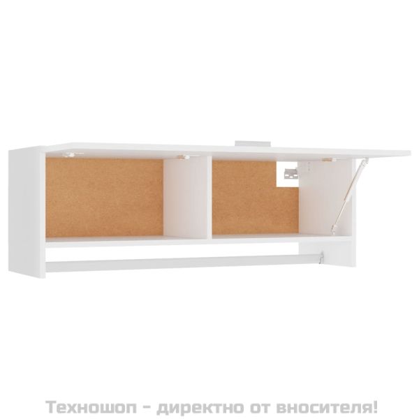 Гардероб, бял, 100x32,5x35 см, инженерно дърво