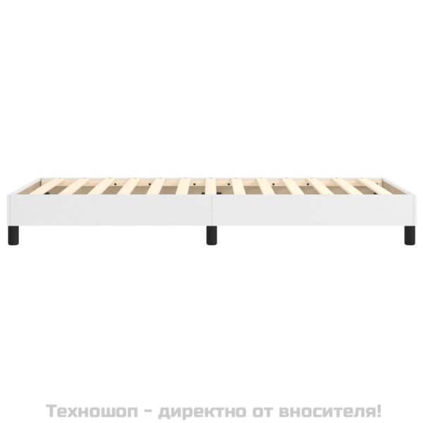 Рамка за легло с пружини, бяла, 80x200 см, изкуствена кожа