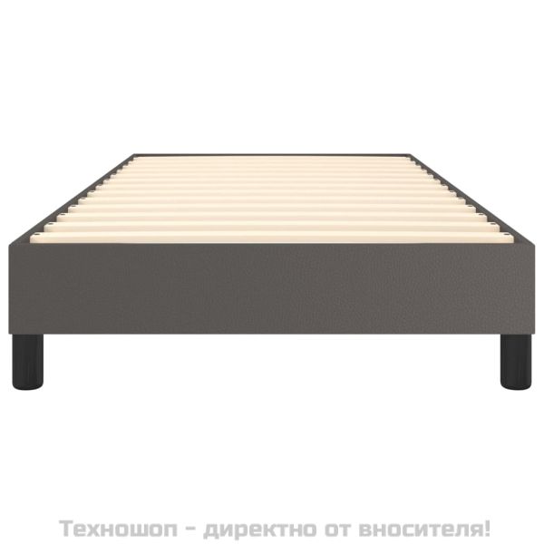 Рамка за легло с пружини, сива, 80x200 см, изкуствена кожа
