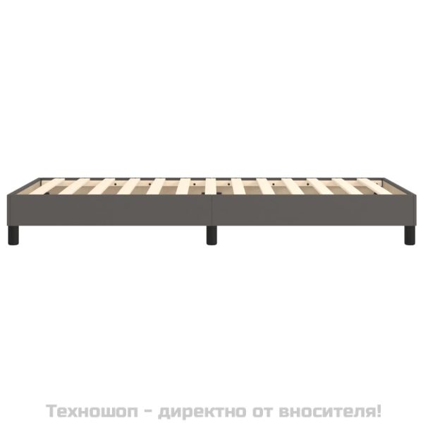 Рамка за легло с пружини, сива, 80x200 см, изкуствена кожа