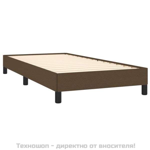 Боксспринг легло с матрак, тъмнокафяво, 90x200 см, плат