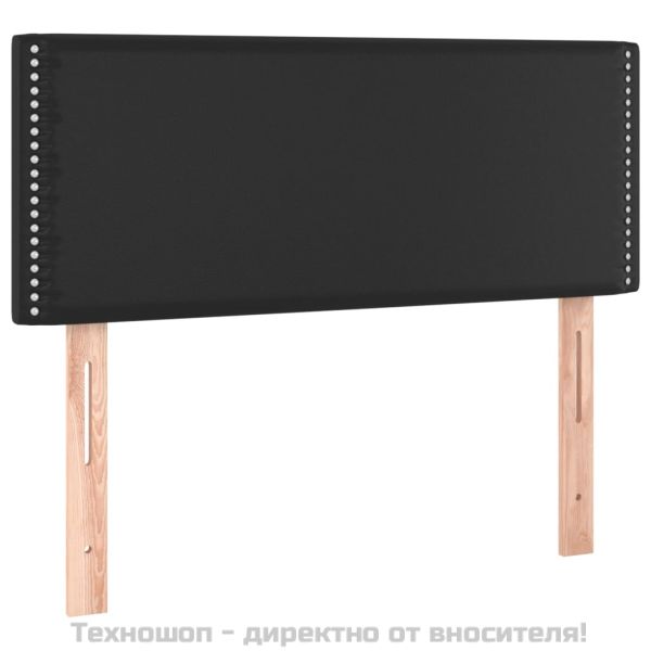 Боксспринг легло с матрак, черно, 90x200 см, изкуствена кожа