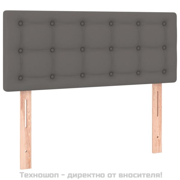 Боксспринг легло с матрак, сиво, 80x200 см, изкуствена кожа