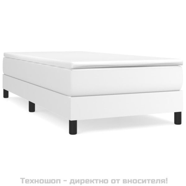 Боксспринг легло с матрак, бяло, 80x200 см, изкуствена кожа