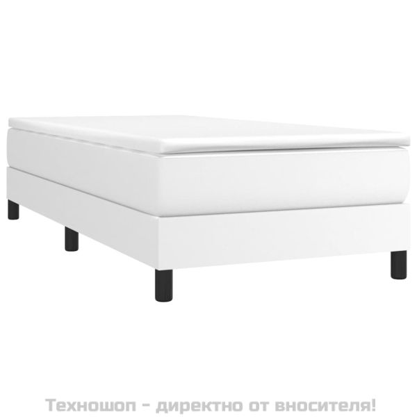 Боксспринг легло с матрак, бяло, 80x200 см, изкуствена кожа
