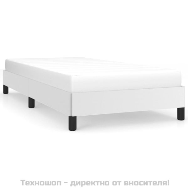 Рамка за легло, бяло, 100x200 см изкуствена кожа