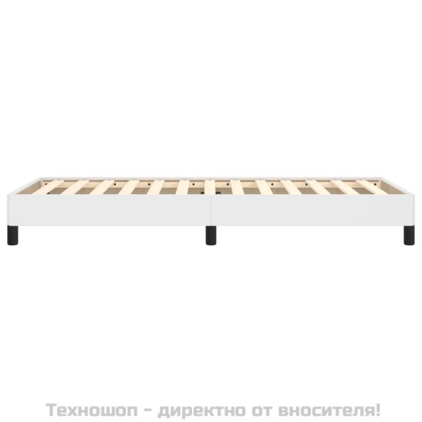 Рамка за легло, бяло, 100x200 см изкуствена кожа