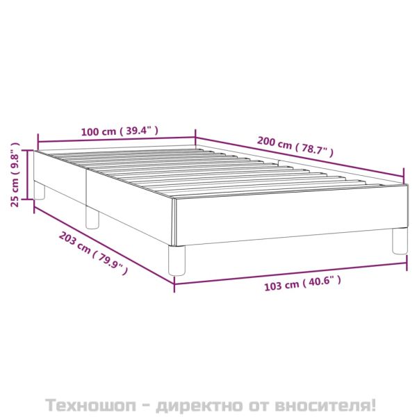 Рамка за легло, бяло, 100x200 см изкуствена кожа