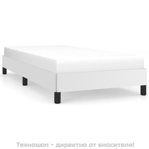 Рамка за легло, бяла, 80x200 см, изкуствена кожа