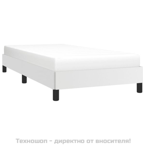 Рамка за легло, бяла, 80x200 см, изкуствена кожа