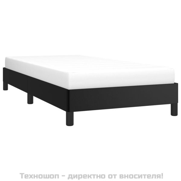 Рамка за легло, черна, 90x200 см изкуствена кожа