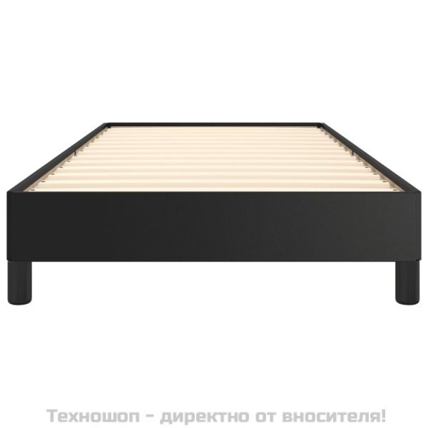 Рамка за легло, черна, 90x200 см изкуствена кожа