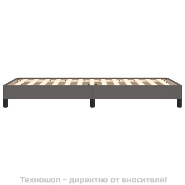 Рамка за легло Сив 100x200 см изкуствена кожа