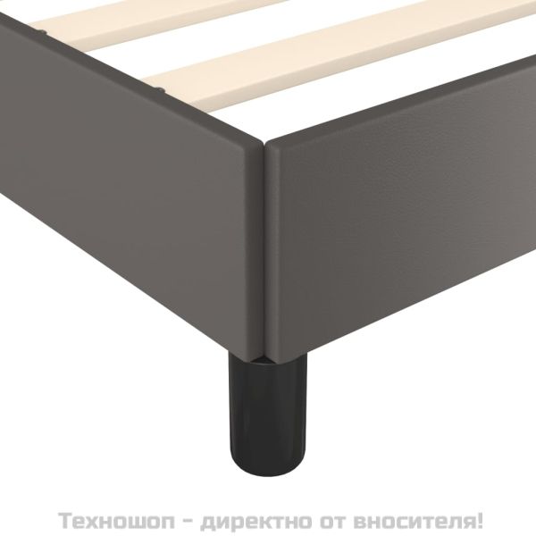 Рамка за легло Сив 100x200 см изкуствена кожа