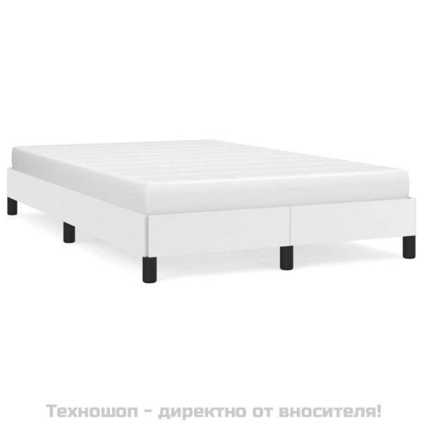 Рамка за легло бяла 120x200 см, изкуствена кожа
