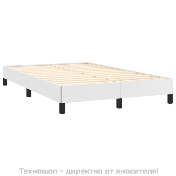 Рамка за легло бяла 120x200 см, изкуствена кожа