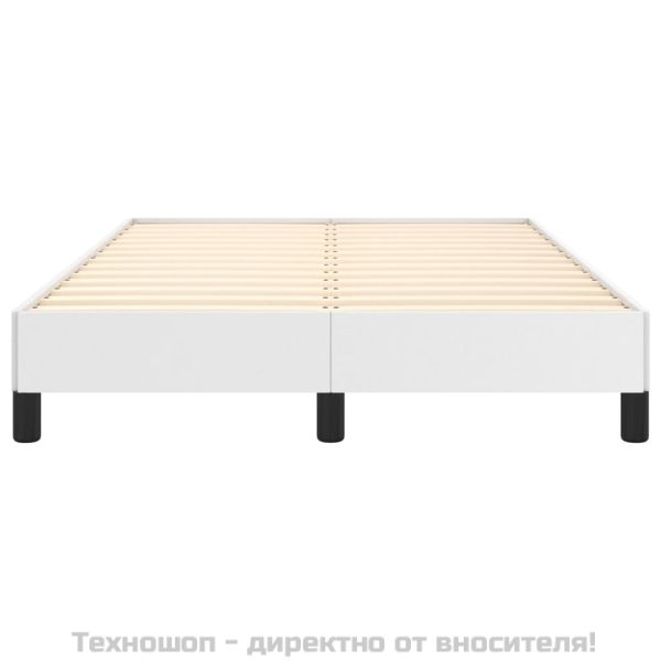 Рамка за легло бяла 120x200 см, изкуствена кожа