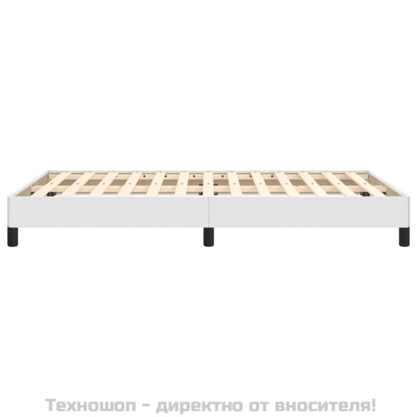 Рамка за легло бяла 120x200 см, изкуствена кожа