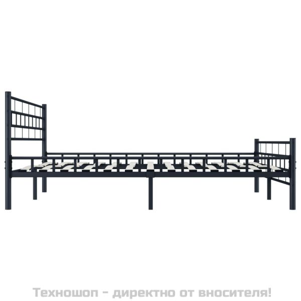 Рамка за легло, черна, стомана, 140x200 cм