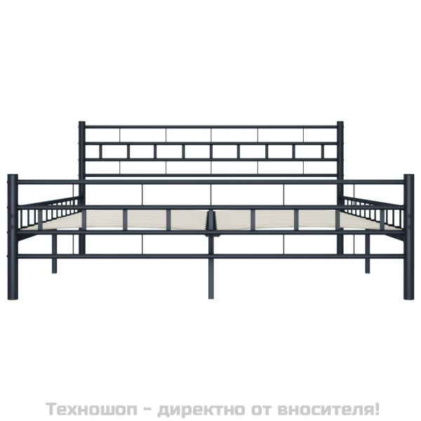 Рамка за легло, черна, стомана, 140x200 cм