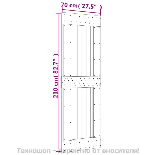 Врата "NARVIK" 70x210 см масивна дървесина бор