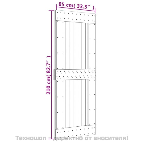 Врата "NARVIK" 85x210 см масивна дървесина бор