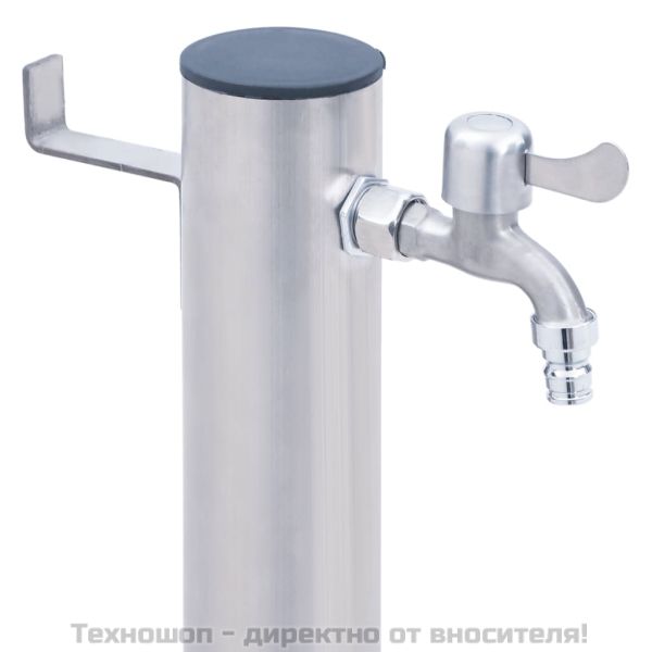 Градинска чешма, 100 см, неръждаема стомана, кръгла колона