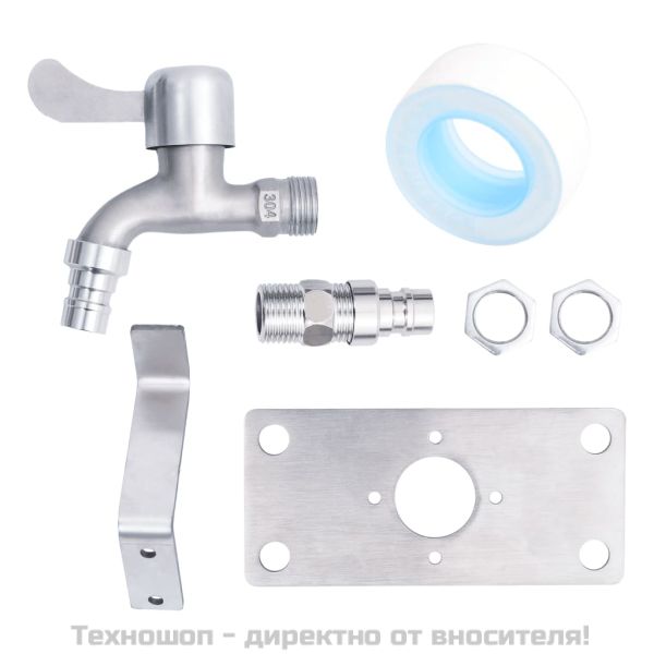 Градинска чешма, 100 см, неръждаема стомана, кръгла колона