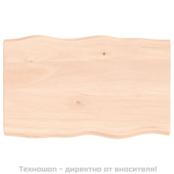 Плот за маса 80x50x(2-4) см необработено масивно дърво жив ръб