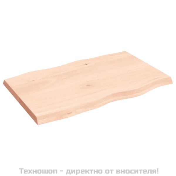 Плот за маса 80x50x(2-4) см необработено масивно дърво жив ръб