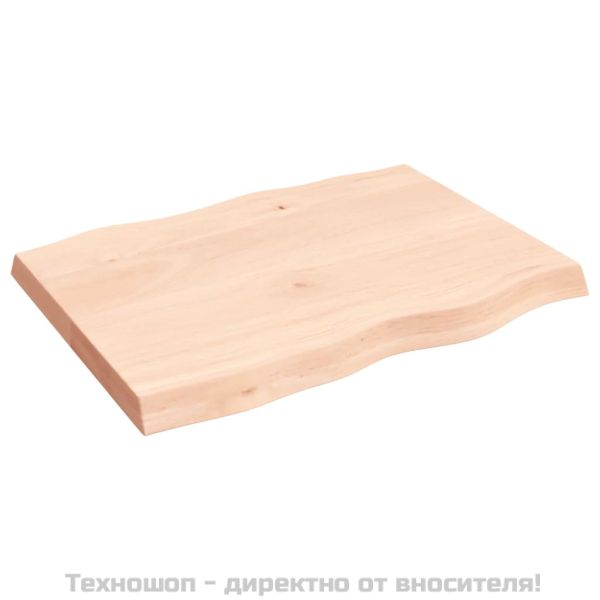 Плот за маса 80x60x(2-6) см необработено масивно дърво жив ръб