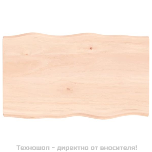 Плот за маса 100x60x(2-4) см необработено масивно дърво жив ръб