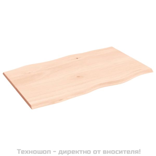Плот за маса 100x60x2 см необработено масивно дърво дъб жив ръб