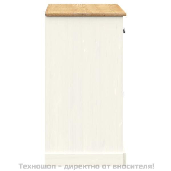 Бюфет с чекмеджета VIGO, 113x40x75 см, бял, бор масив