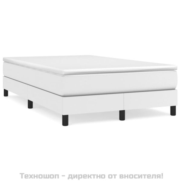 Рамка за легло с пружини бяла 120x200 см, изкуствена кожа