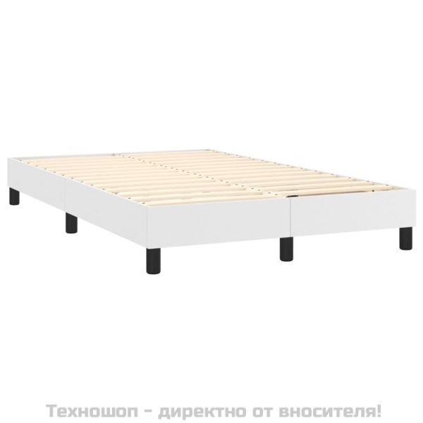 Рамка за легло с пружини бяла 120x200 см, изкуствена кожа