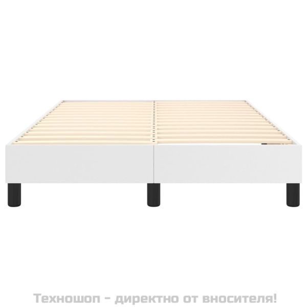 Рамка за легло с пружини бяла 120x200 см, изкуствена кожа