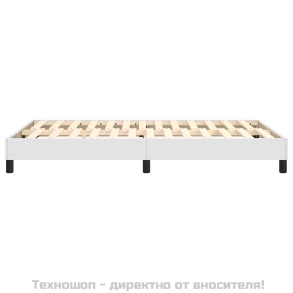 Рамка за легло с пружини бяла 120x200 см, изкуствена кожа