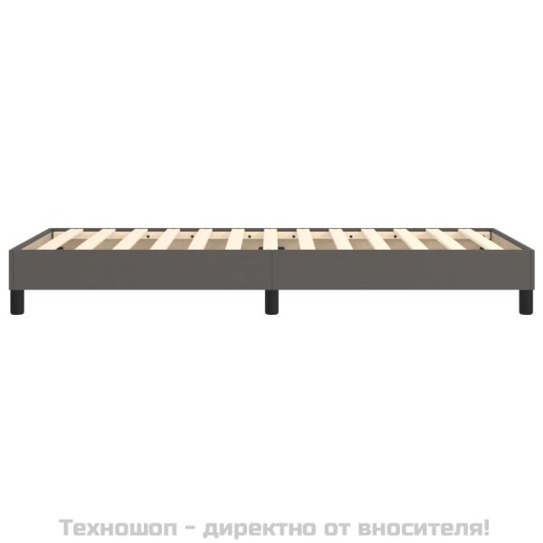 Рамка за легло с пружини Сив 100x200 см изкуствена кожа