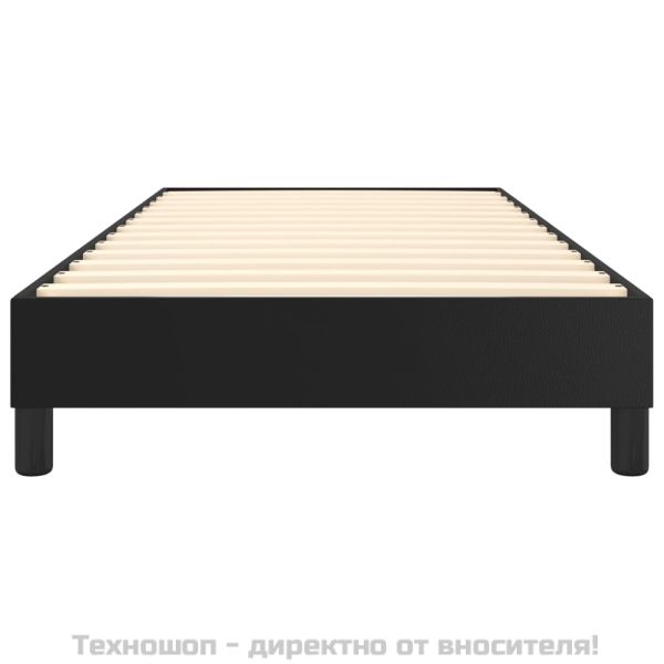 Рамка за легло с пружини, черна, 80x200 см, изкуствена кожа