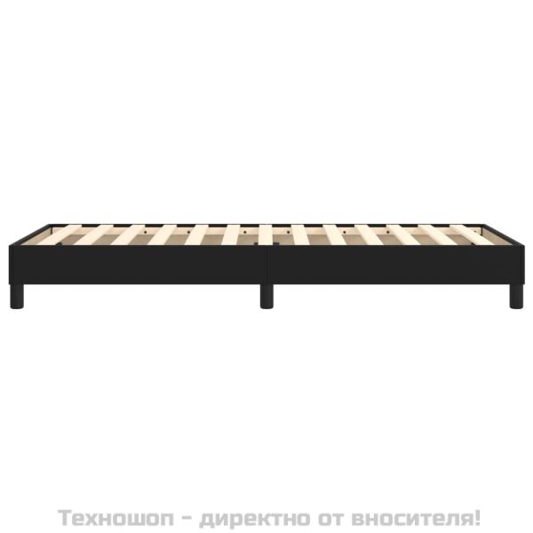 Рамка за легло с пружини, черна, 80x200 см, изкуствена кожа