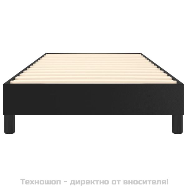 Рамка за легло с пружини, черна, 90x200 см изкуствена кожа