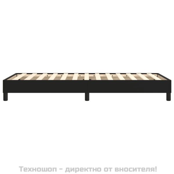 Рамка за легло с пружини, черна, 90x200 см изкуствена кожа