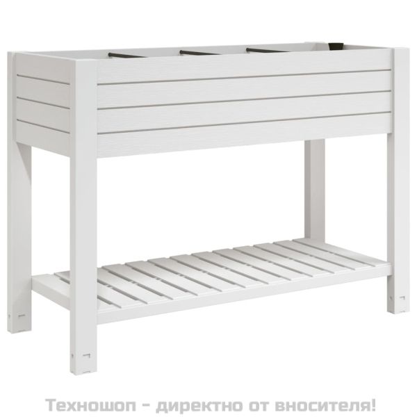 Градинска повдигната леха бяла 110x45x79 см полипропилен