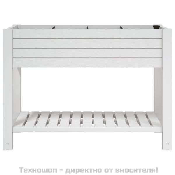 Градинска повдигната леха бяла 110x45x79 см полипропилен